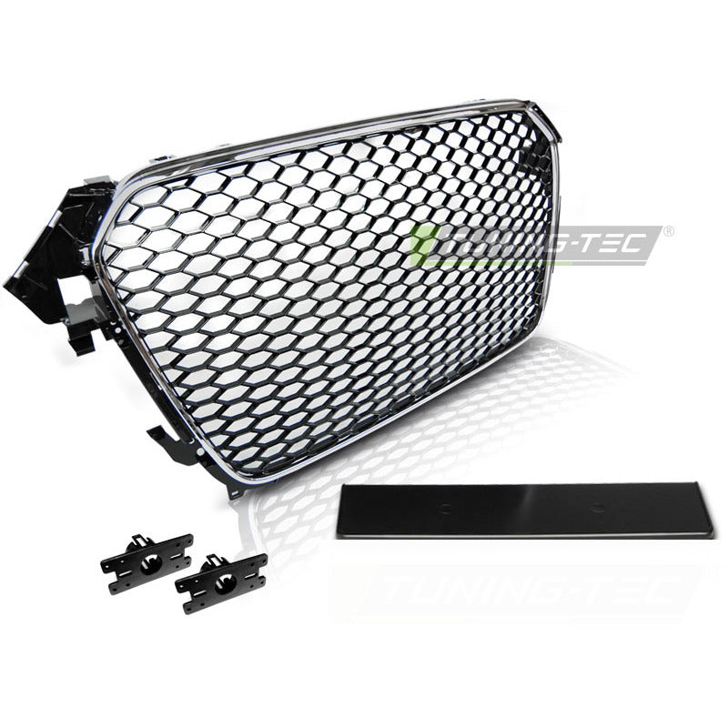 Griglia Sport Cromato Nero per Audi A4 (B8) 11.11-15, Griglia Anteriore Sportiva