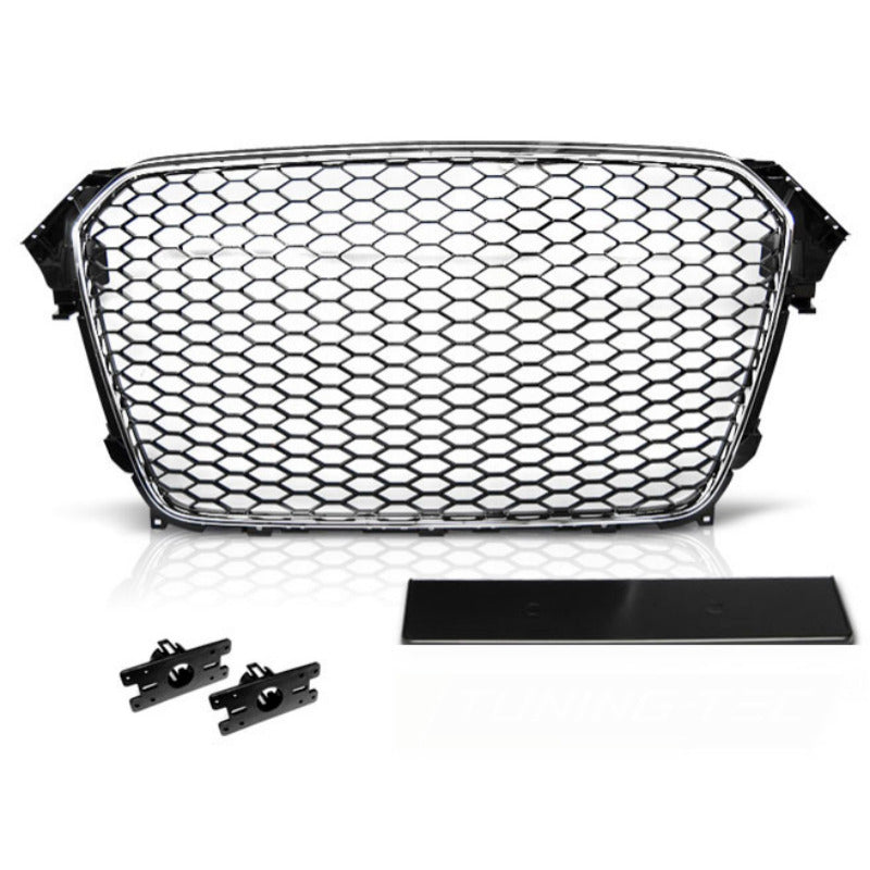 Griglia Sport Cromato Nero per Audi A4 (B8) 11.11-15, Griglia Anteriore Sportiva