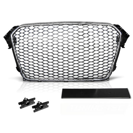 Griglia Sport Cromato Nero per Audi A4 (B8) 11.11-15, Griglia Anteriore Sportiva