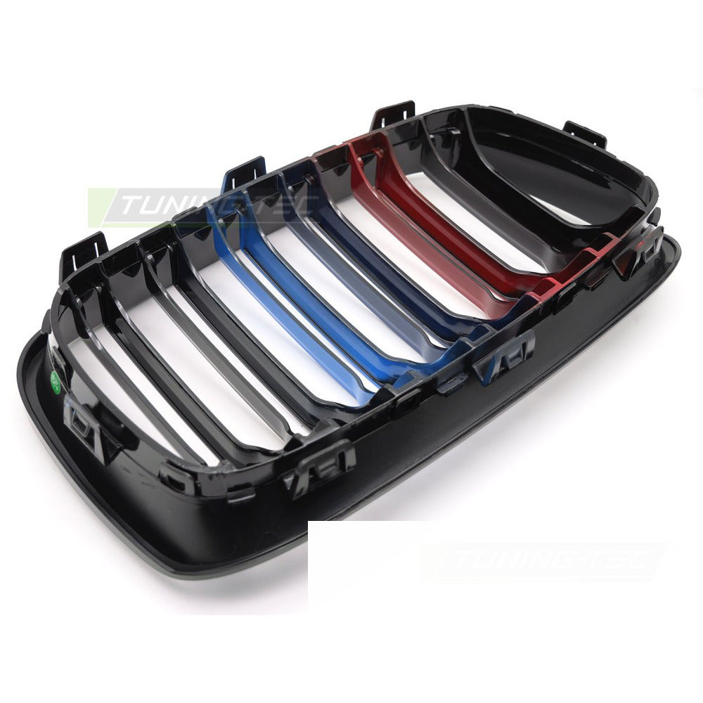 Griglia Sport Nero Tri-Colour Doppio Bar per BMW Serie 1 F20 (11-14)