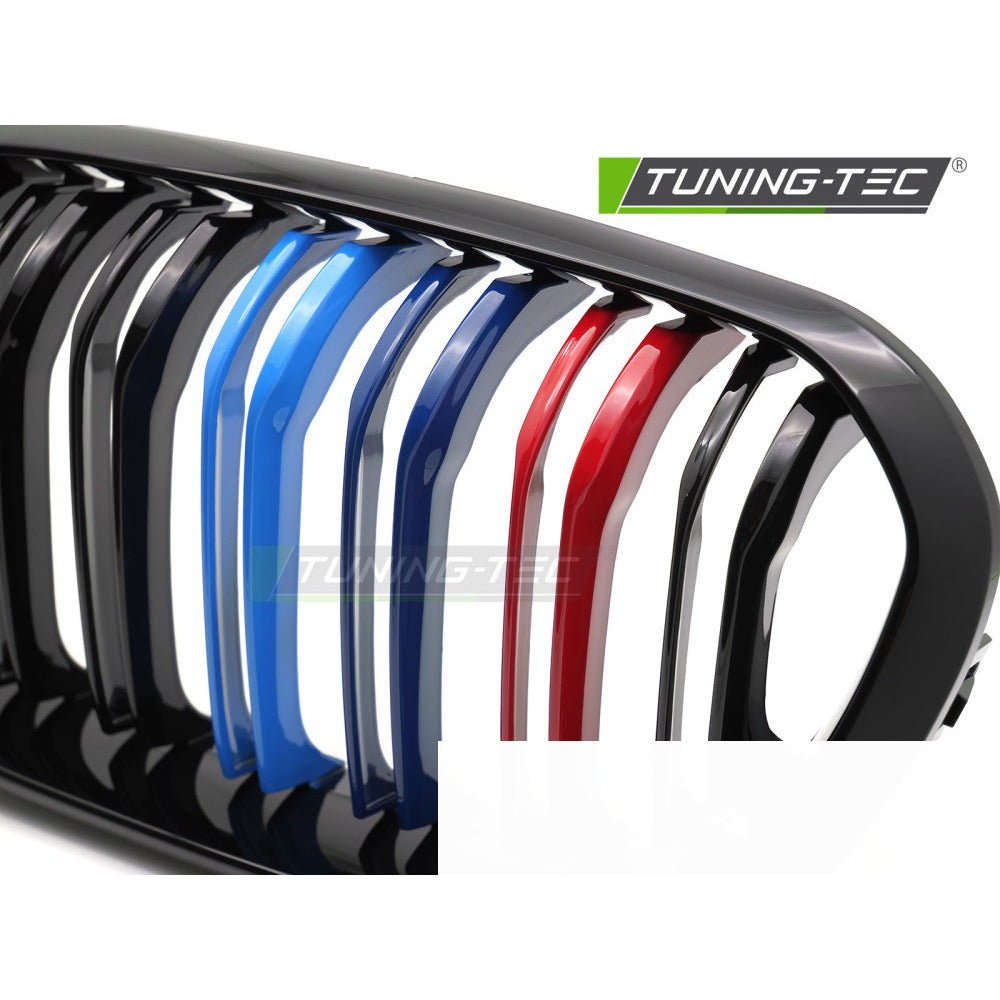 Griglia Sport Nero Lucido Tri-Colour Doppio Bar per BMW Serie 1 F20 (15-18)