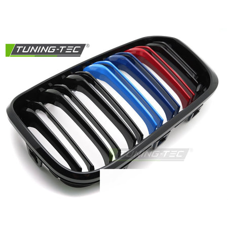 Griglia Sport Nero Lucido Tri-Colour Doppio Bar per BMW Serie 1 F20 (15-18)