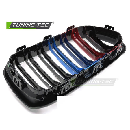 Griglia Sport Nero Lucido Tri-Colour Doppio Bar per BMW Serie 1 F20 (15-18)