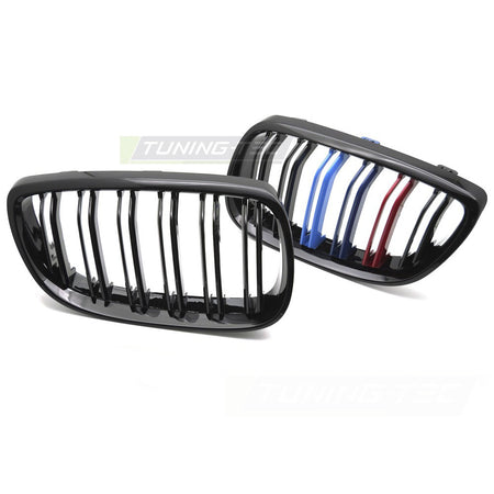 Griglia Sport Nero Lucido Tri-Colour Doppio Bar per BMW Serie 3 E92 (06-10)
