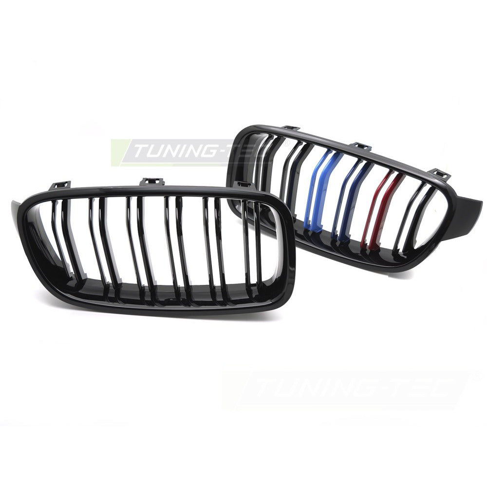 Griglia Sport Nero Lucido Tri-Colour Doppio Bar per BMW Serie 3 F30 (11-18)