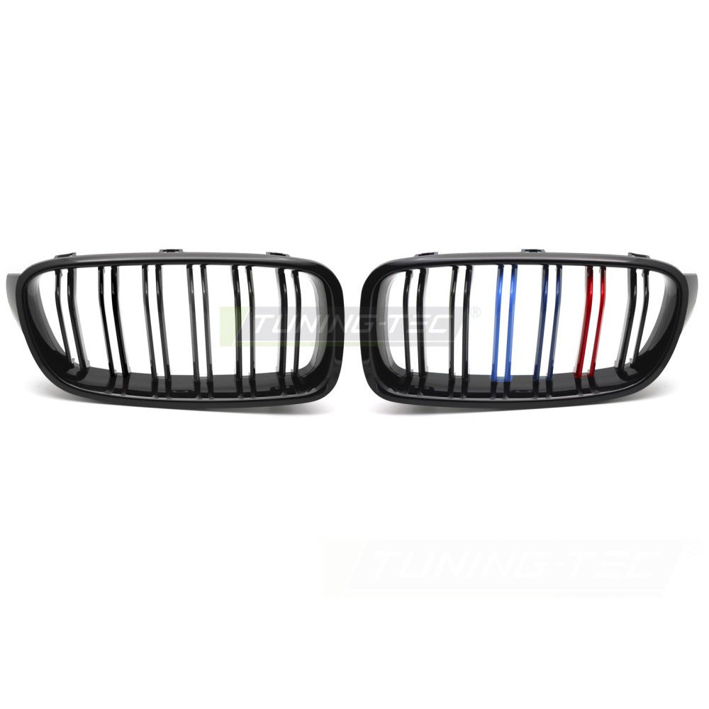 Griglia Sport Nero Lucido Tri-Colour Doppio Bar per BMW Serie 3 F30 (11-18)