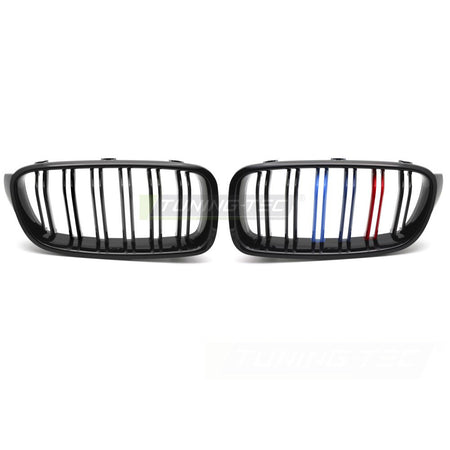 Griglia Sport Nero Lucido Tri-Colour Doppio Bar per BMW Serie 3 F30 (11-18)
