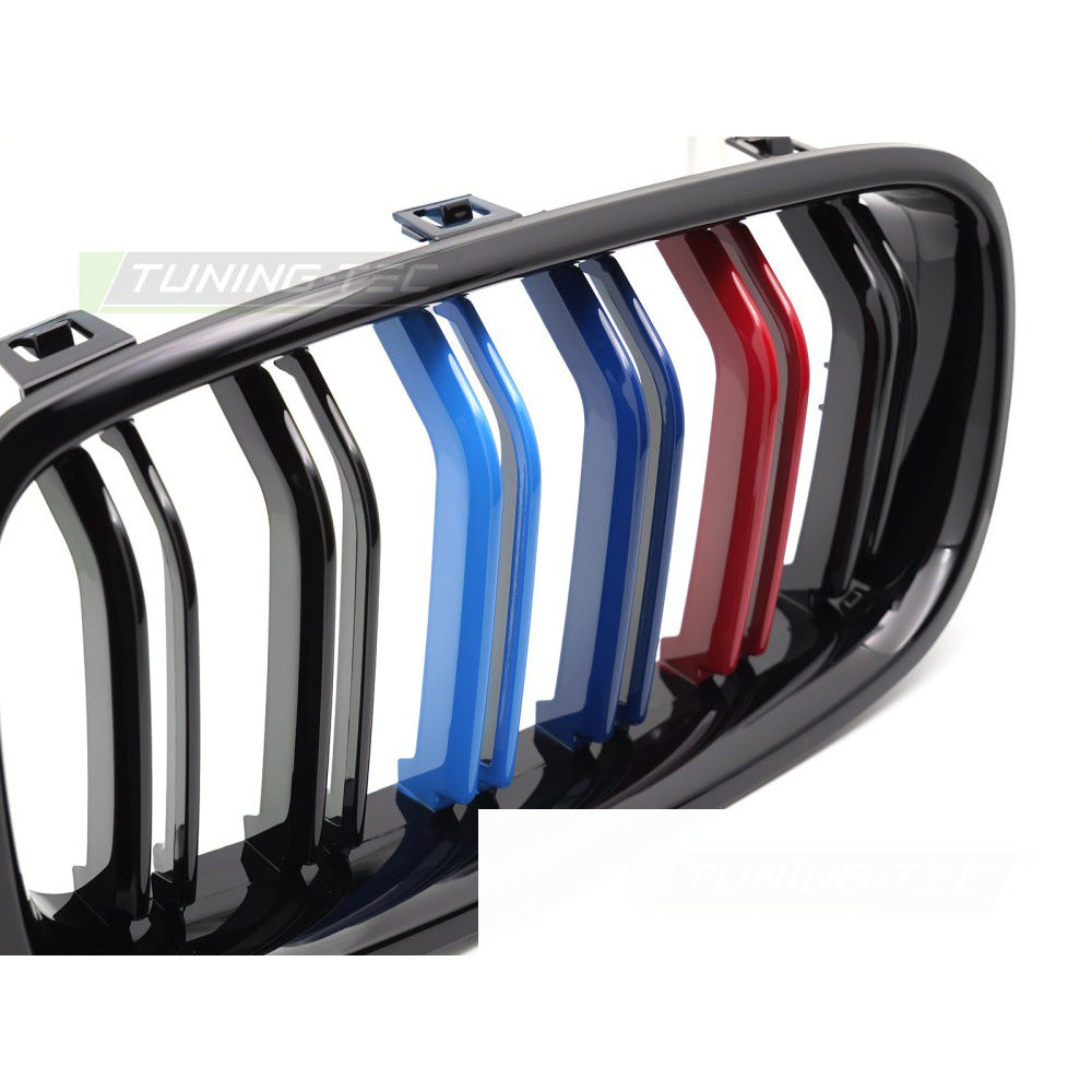 Griglia Sport Nero Lucido Tri-Colour Doppio Bar per BMW Serie 3 F30 (11-18)
