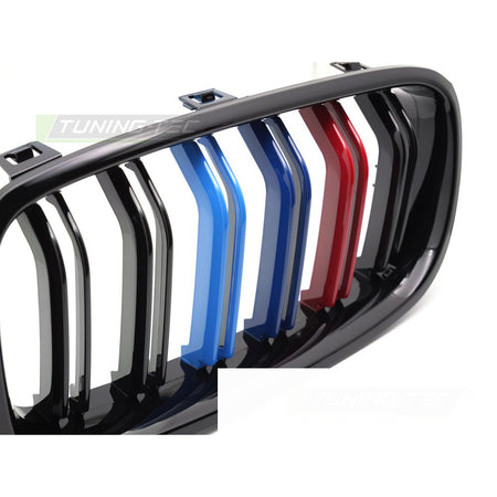 Griglia Sport Nero Lucido Tri-Colour Doppio Bar per BMW Serie 3 F30 (11-18)