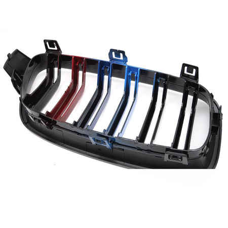 Griglia Sport Nero Lucido Tri-Colour Doppio Bar per BMW Serie 3 F30 (11-18)