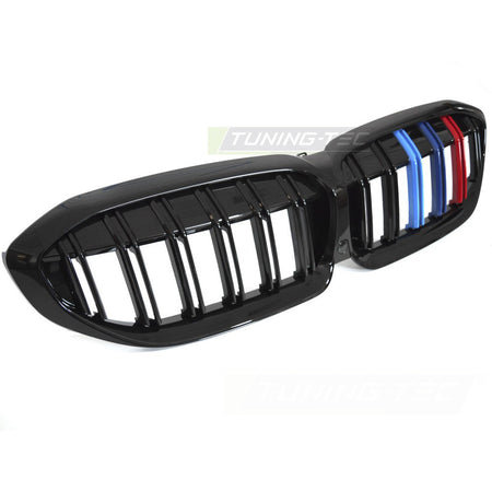 Griglia Sport Nero Lucido Tri-Colour Doppio Bar per BMW Serie 3 G20 (19-22)