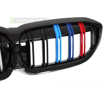 Griglia Sport Nero Lucido Tri-Colour Doppio Bar per BMW Serie 3 G20 (19-22)