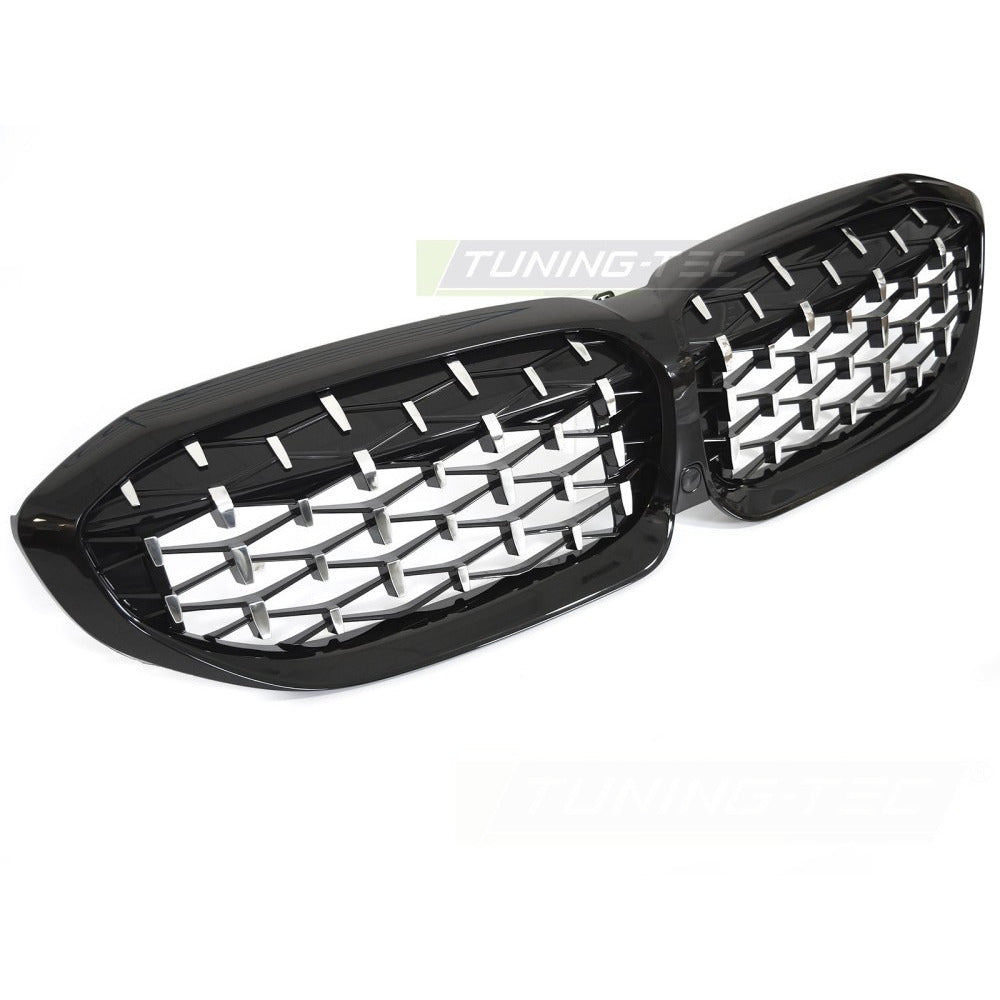 Griglia Diamond Cromato Nero per BMW Serie 3 G20 (2019-2022) - Griglia Sportiva