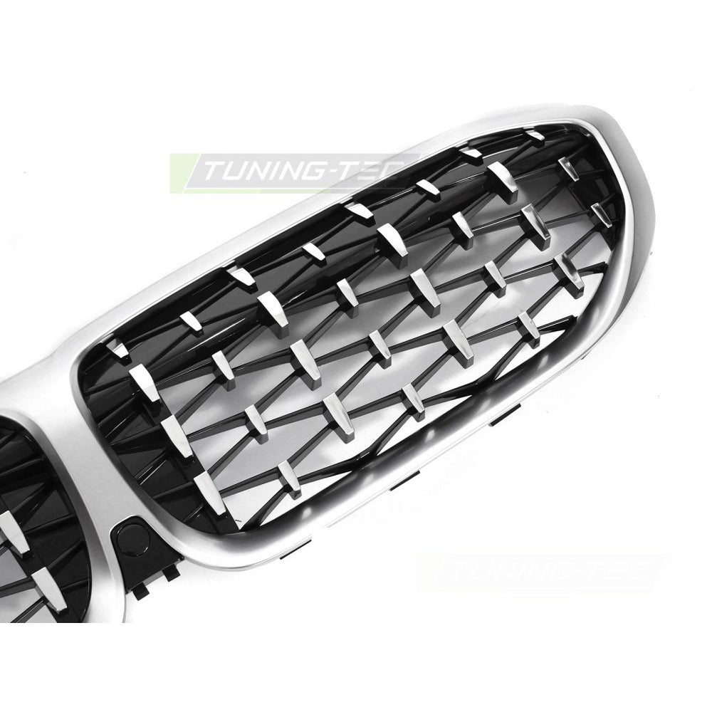 Griglia Diamond Argento Opaco Cromato per BMW Serie 3 G20 (anni 19-22)