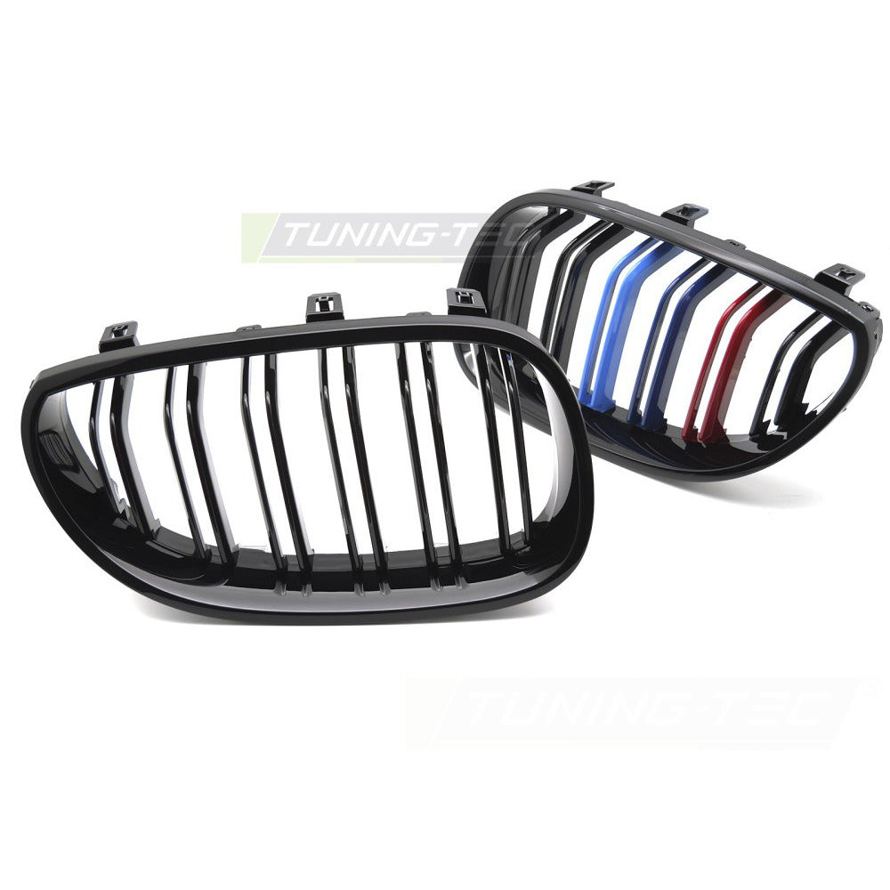 Griglia Sport Nero Lucido Tri-Colour Doppio Bar per BMW Serie 5 E60 (03-10)