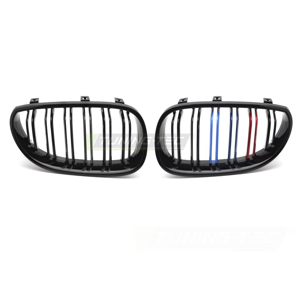 Griglia Sport Nero Lucido Tri-Colour Doppio Bar per BMW Serie 5 E60 (03-10)