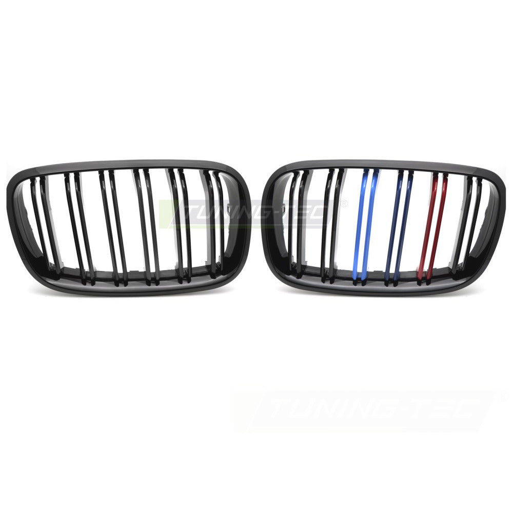 Griglia Sport Nero Lucido Tri-Colour Doppio Bar per BMW X5 E70 (07-13) e X6 E71