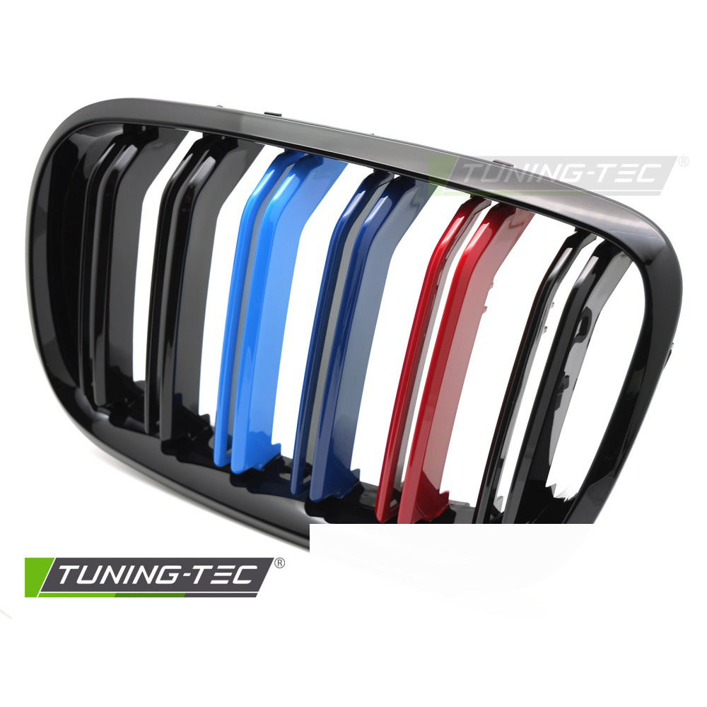 Griglia Sport Nero Lucido Tri-Colour Doppio Bar per BMW X5 E70 (07-13) e X6 E71