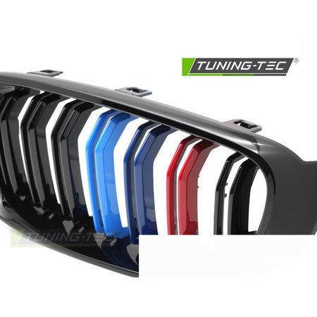 Griglia Sport Nero Lucido Tri-Colour Doppio Bar per BMW F34 Gran Turismo 13-17