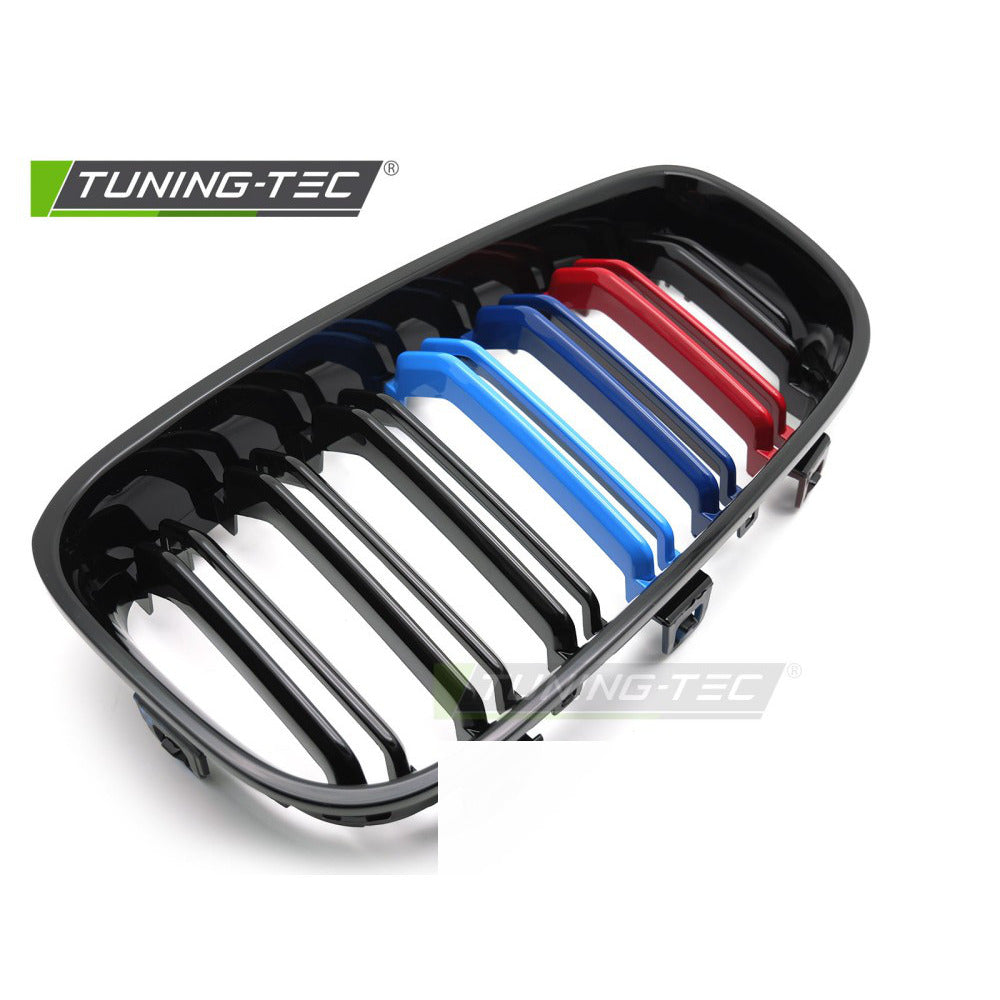 Griglia Sport Nero Lucido Tri-Colour Doppio Bar per BMW F34 Gran Turismo 13-17
