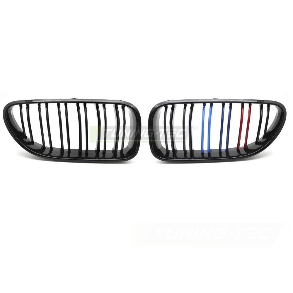 Griglia Sport Nero Lucido Tri-Colour Doppio Bar per BMW Serie 6 F12 (11-18)