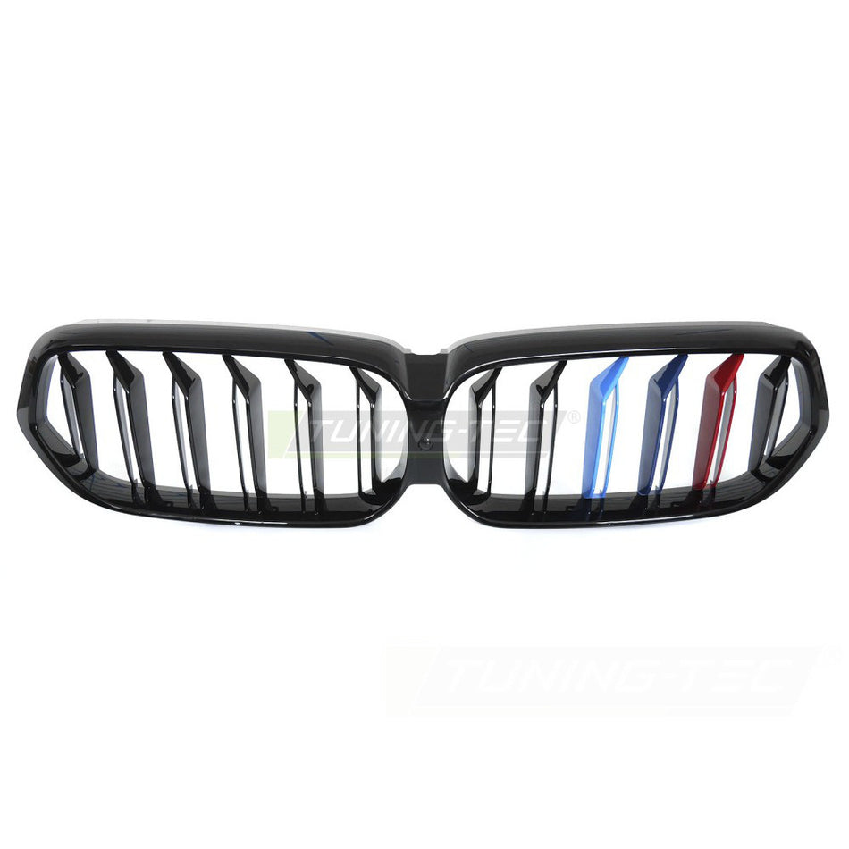 Griglia Sport Nero Lucido Tri-Colour Doppio Bar per BMW G32 LCI (20-23)