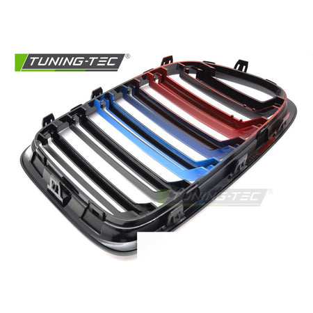 Griglia Sport Nero Lucido Tri-Colour Doppio Bar per BMW X1 E84 (09-14)