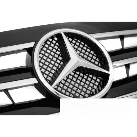 Griglia Sport Nero Cromato per Mercedes W203 (2000-2007) - Griglia Anteriore