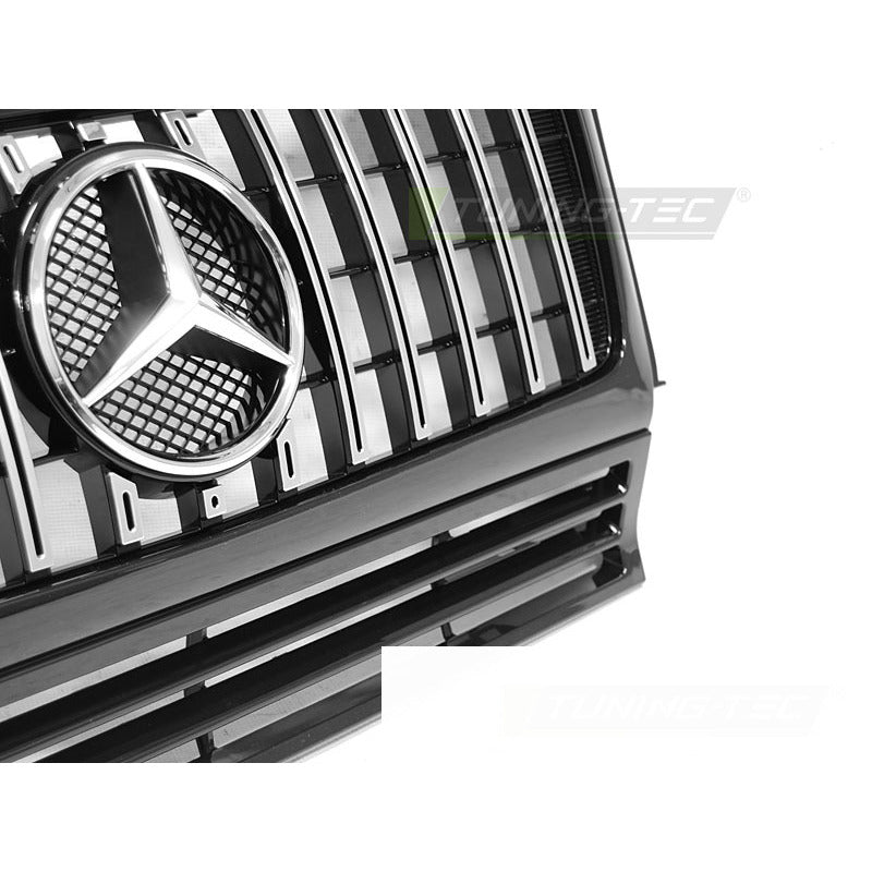 Griglia Sport Nero Cromato Universale per Auto Tuning, Finitura Nera Lucida