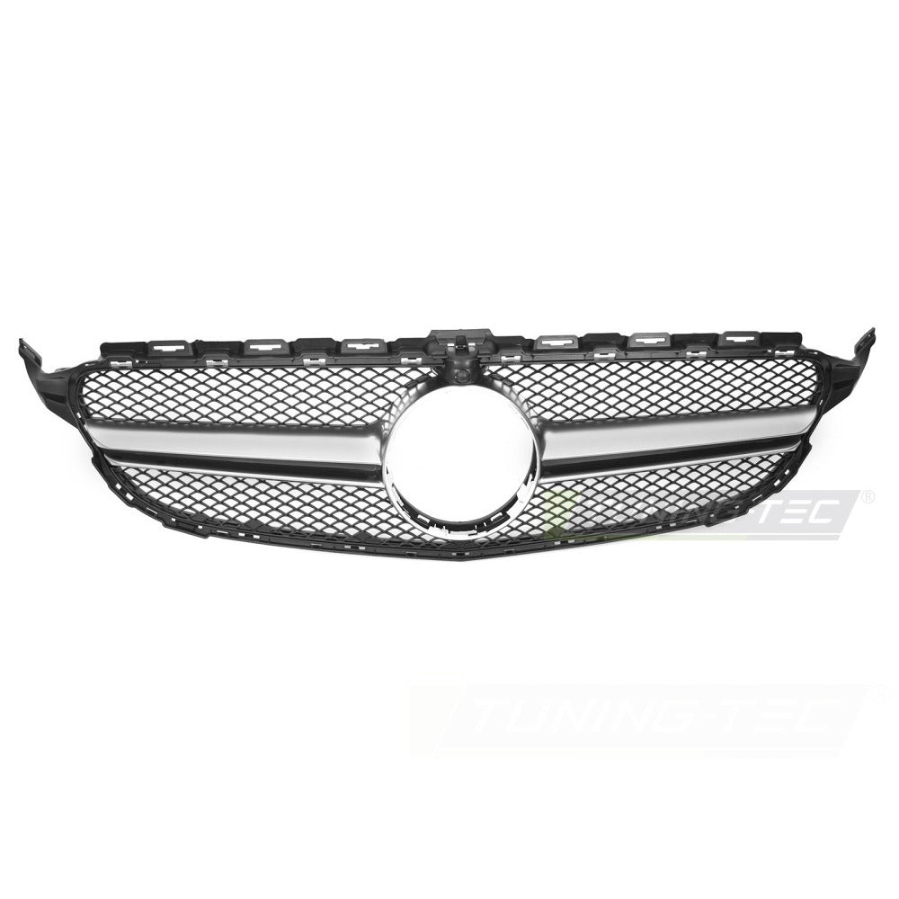 Griglia Nero Argento con Foro per Telecamera per Mercedes W205 14-18/S205
