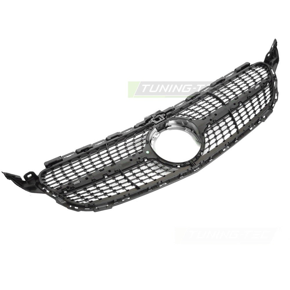 Griglia Diamond Argento Cromato con Foro per Telecamera per Mercedes W205 18-21