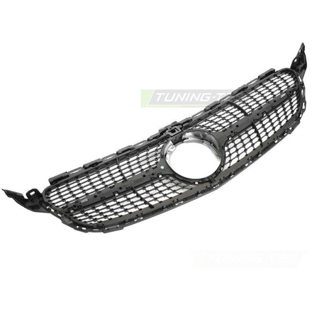 Griglia Diamond Argento Cromato con Foro per Telecamera per Mercedes W205 18-21