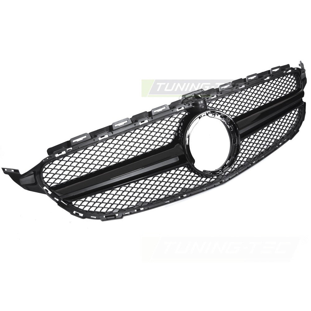 Griglia Nero Lucido con Camera Hole per Mercedes W205 (18-21) S205 C205 A205