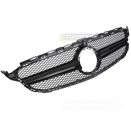 Griglia Nero Lucido con Camera Hole per Mercedes W205 (18-21) S205 C205 A205