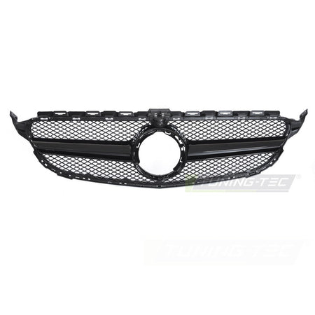 Griglia Nero Lucido con Camera Hole per Mercedes W205 (18-21) S205 C205 A205