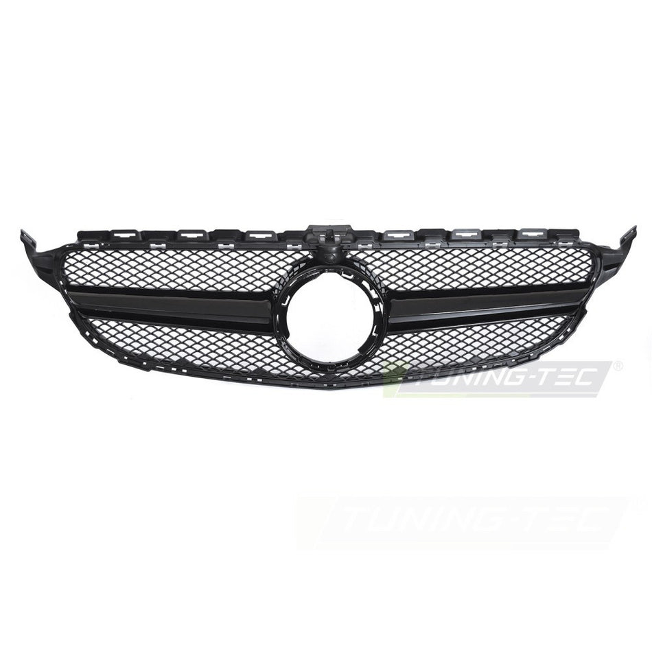 Griglia Nero Lucido con Camera Hole per Mercedes W205 (18-21) S205 C205 A205