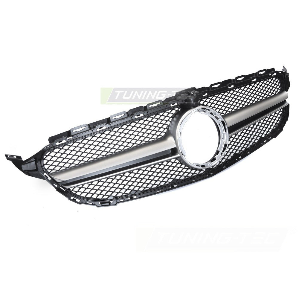 Griglia Nero Argento con Camera Hole per Mercedes W205 (2018-2021)
