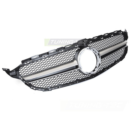 Griglia Nero Argento con Camera Hole per Mercedes W205 (2018-2021)