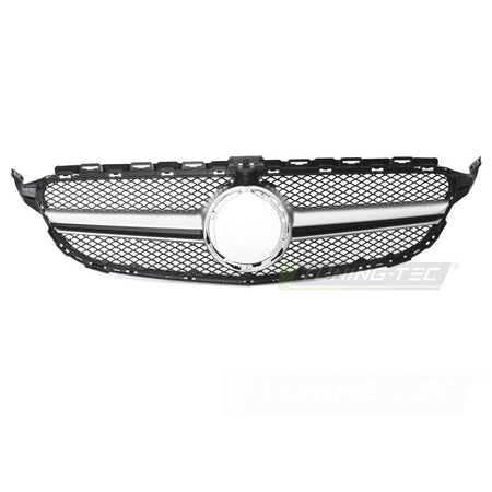 Griglia Nero Argento con Camera Hole per Mercedes W205 (2018-2021)