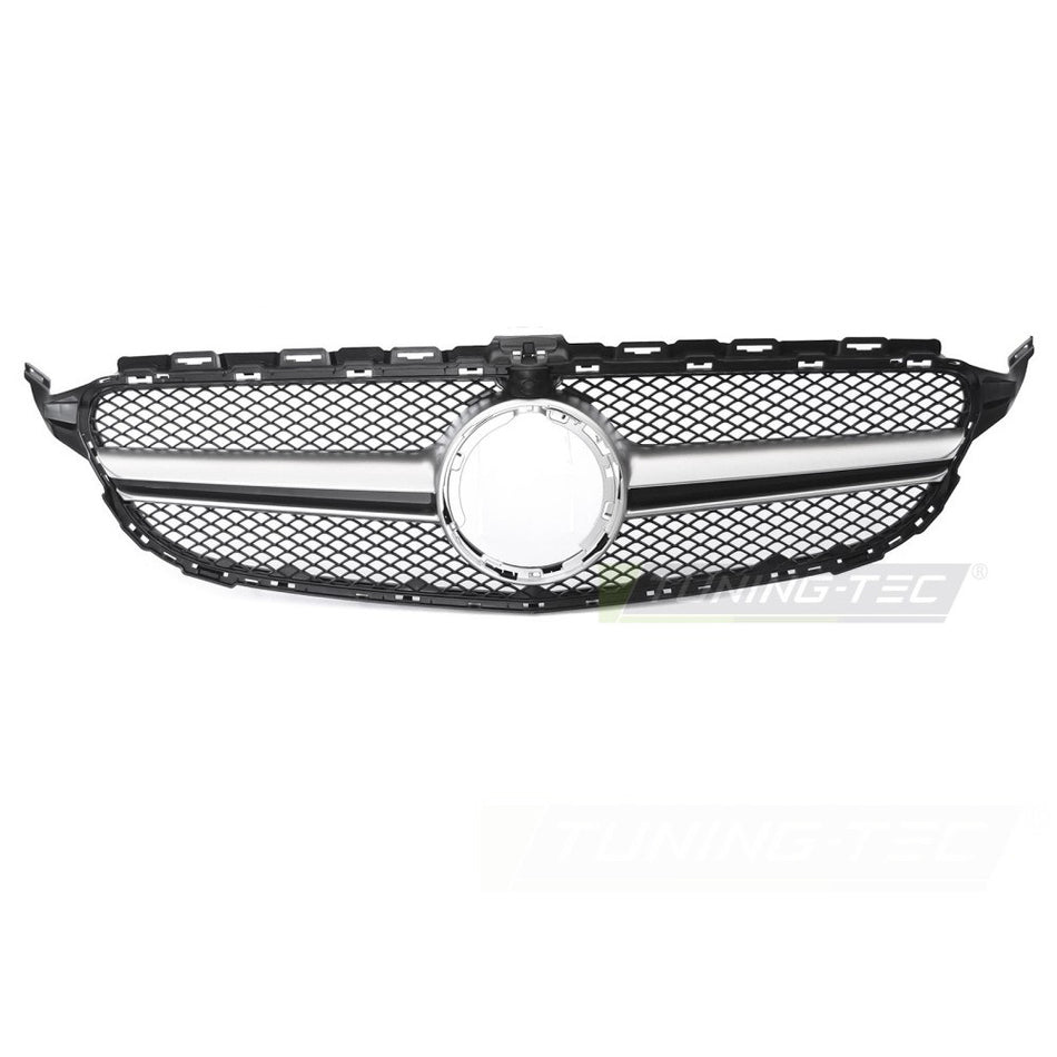 Griglia Nero Argento con Camera Hole per Mercedes W205 (2018-2021)