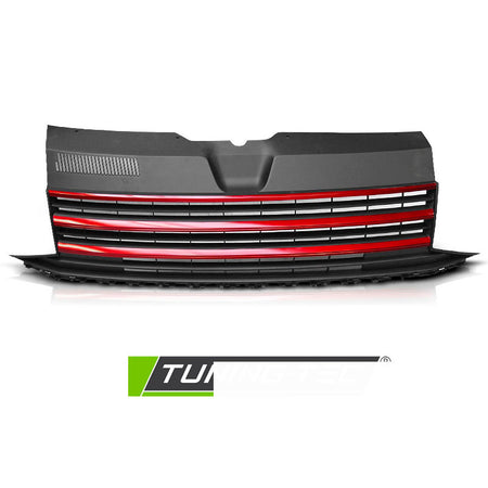 Griglia Nero Rosso per Volkswagen T6 (2015-2019) - Griglia Sportiva Anteriore