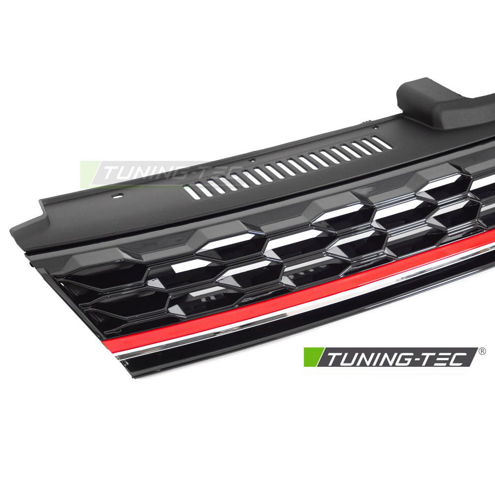Griglia Sport Nero Lucido con Rosso Line per Volkswagen Golf 7 (2017-2019)
