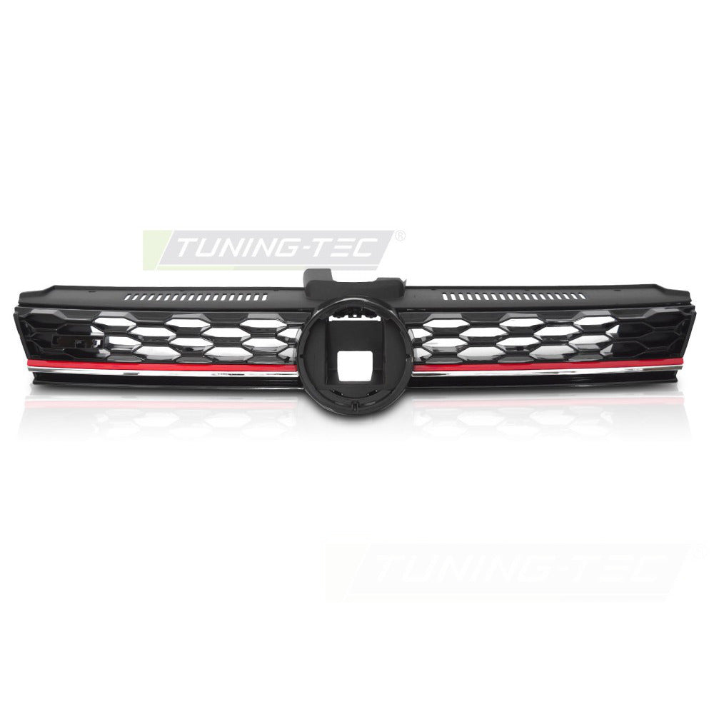 Griglia Sport Acc Nero Lucido con Rosso Line per Volkswagen Golf 7 (2017-2019)