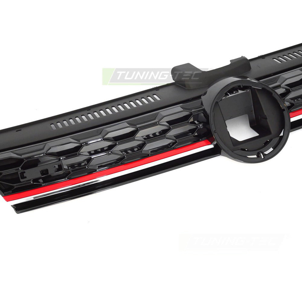 Griglia Sport Acc Nero Lucido con Rosso Line per Volkswagen Golf 7 (2017-2019)