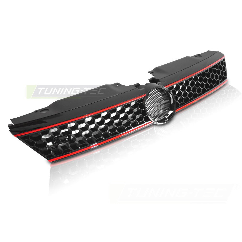 Griglia Sport Style Nero Lucido con Rosso Lines per Volkswagen Jetta VI (11-14)