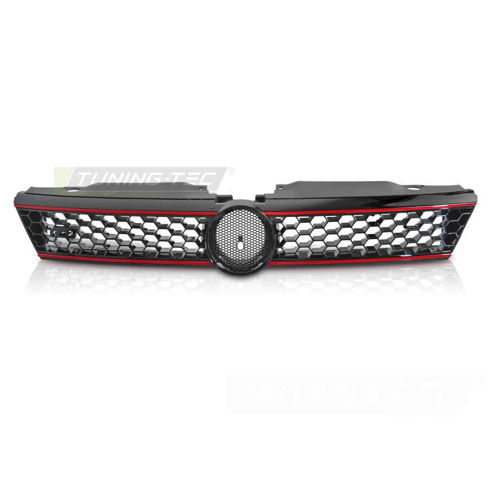 Griglia Sport Style Nero Lucido con Rosso Lines per Volkswagen Jetta VI (11-14)