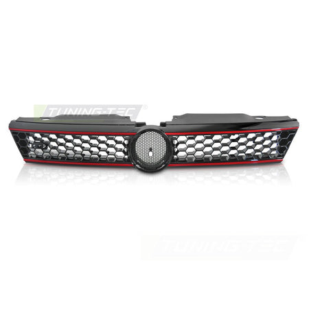 Griglia Sport Style Nero Lucido con Rosso Lines per Volkswagen Jetta VI (11-14)