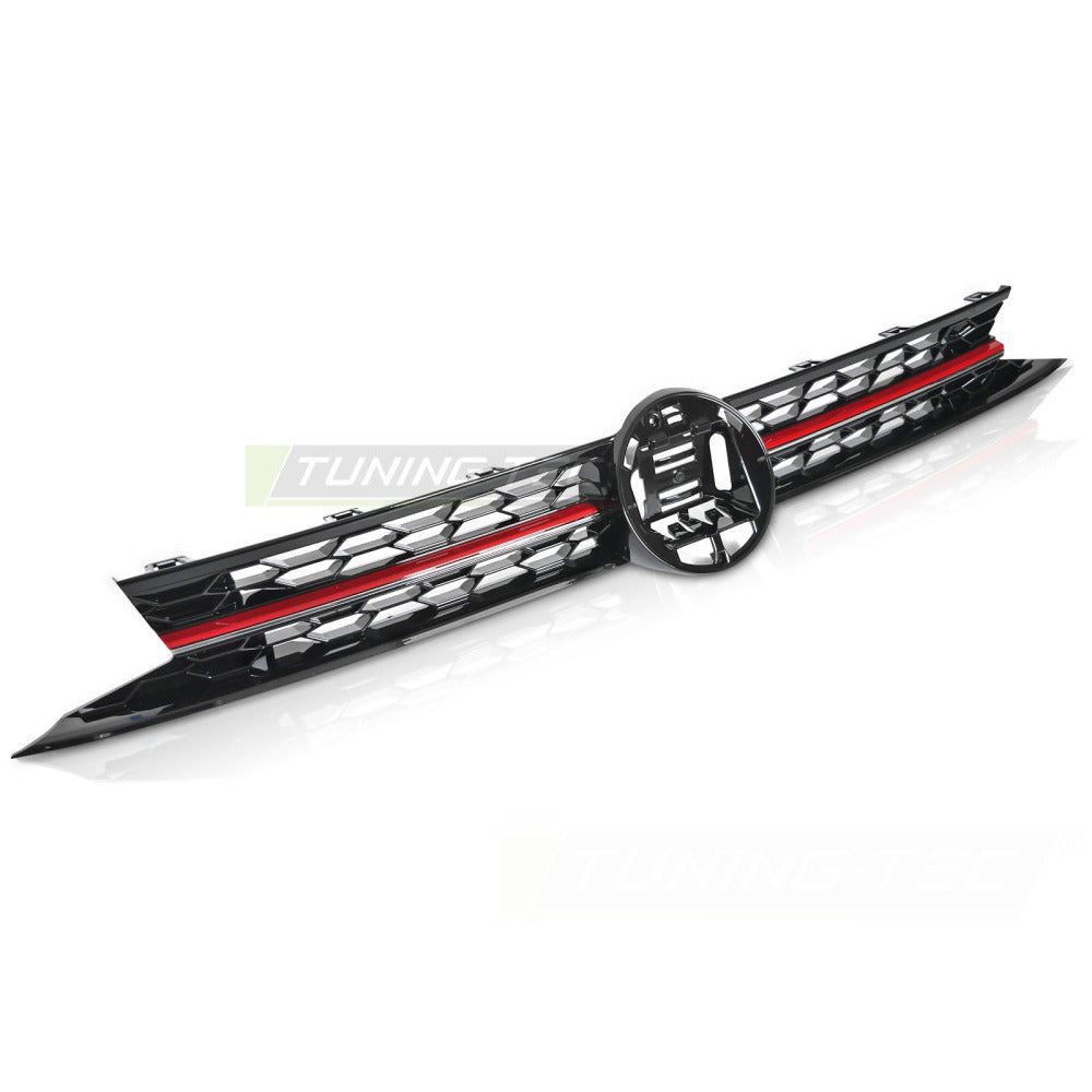 Griglia Sport Nero Lucido con Rosso Line per Volkswagen Polo VI (17-21)