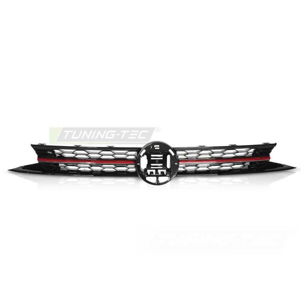 Griglia Sport Nero Lucido con Rosso Line per Volkswagen Polo VI (17-21)