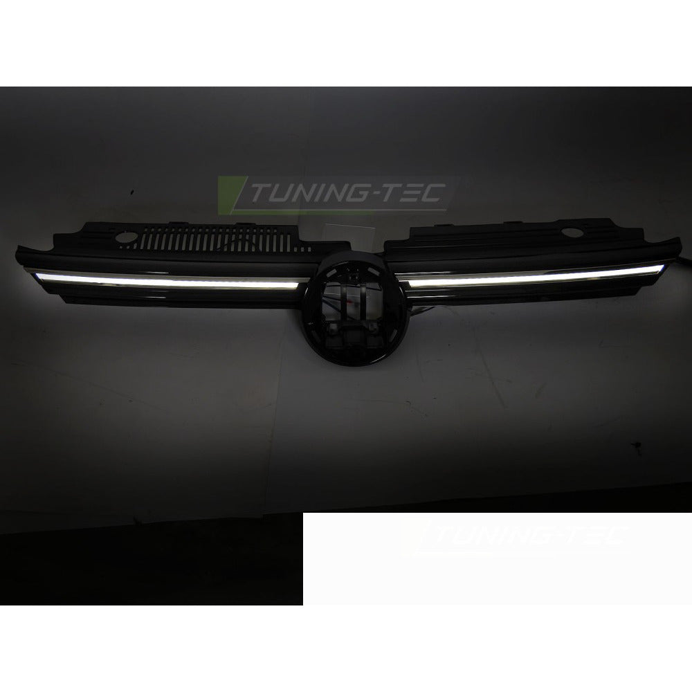 Griglia Con LED Sport Nero Lucido Con Linea Argento per Volkswagen Golf VIII
